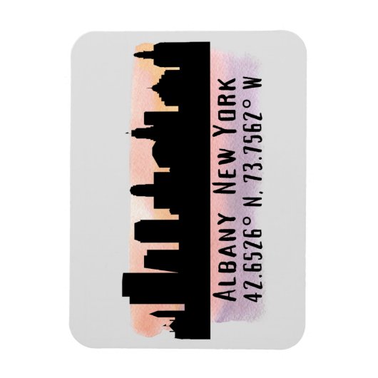 Albany NY City Skyline Magneet (Verticaal)