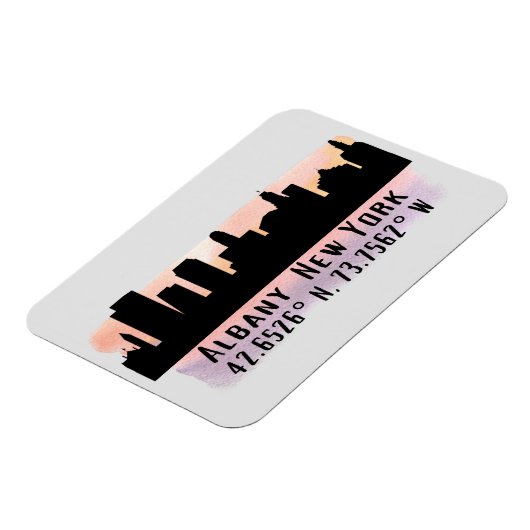 Albany NY City Skyline Magneet (Linkerzijde)