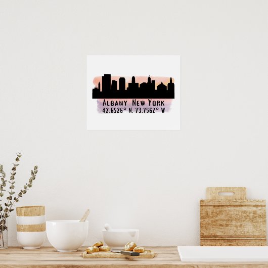 Albany NY City Skyline Poster (Keuken)