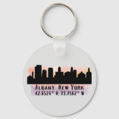 Albany NY City Skyline Sleutelhanger (Voorkant)