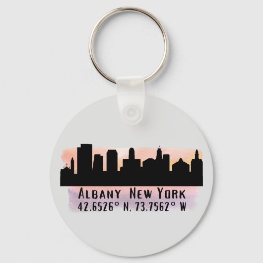 Albany NY City Skyline Sleutelhanger (Achterkant)