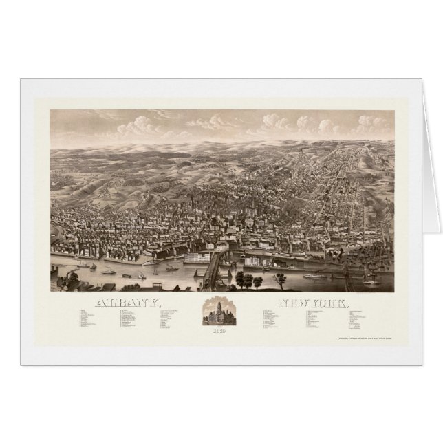 Albany, NY Panoramic Map - 1879 (Voorkant Horizontaal)