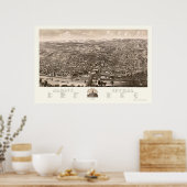 Albany, NY Panoramic Map - 1879 Poster (Keuken)