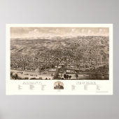 Albany, NY Panoramic Map - 1879 Poster (Voorkant)
