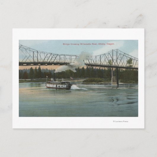 Albany, Oregon - Paddle Boat Crossing Willamette Briefkaart (Voorkant)