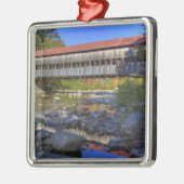 Albany overdekte brug over de Swift River, White Metalen Ornament (Links)