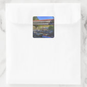 Albany overdekte brug over Swift River, White Vierkante Sticker (Tas)