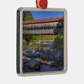Albany overdekte brug over Swift River, wit Metalen Ornament (Rechts)