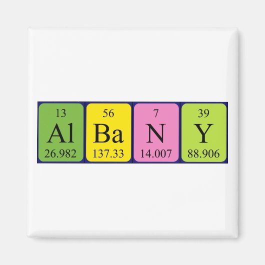 Albany periodieke table name magnet (Voorkant)