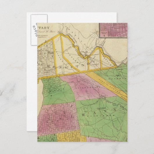 Albany, provincie Schenectady Briefkaart (Voorkant / Achterkant)