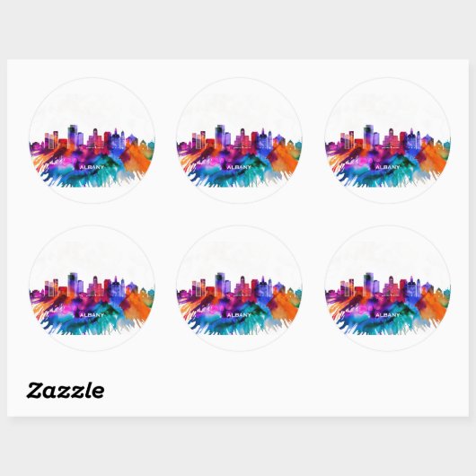 Albany Skyline Ronde Sticker (Vel)