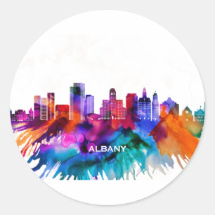Albany Skyline Ronde Sticker
