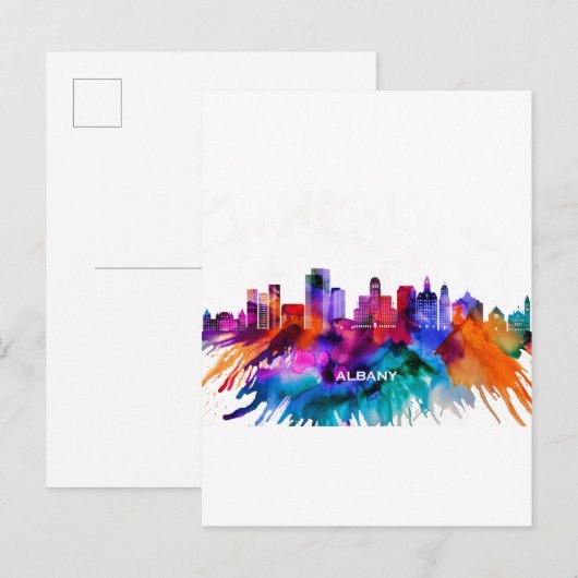 Albany Skyline Uitnodiging Briefkaart (Voorkant / Achterkant)