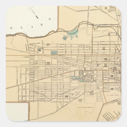 Albany Vierkante Sticker (Voorkant)