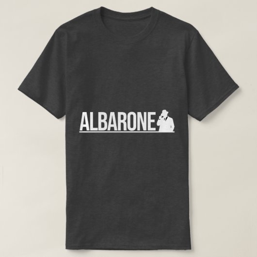 Albarone Gangster Silhouette Grafisch - Wit T-shirt (Design voorkant)