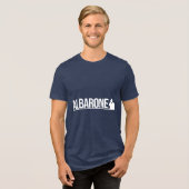 Albarone Gangster Silhouette Grafisch - Wit Tri-Blend Shirt (Voorkant volledig)