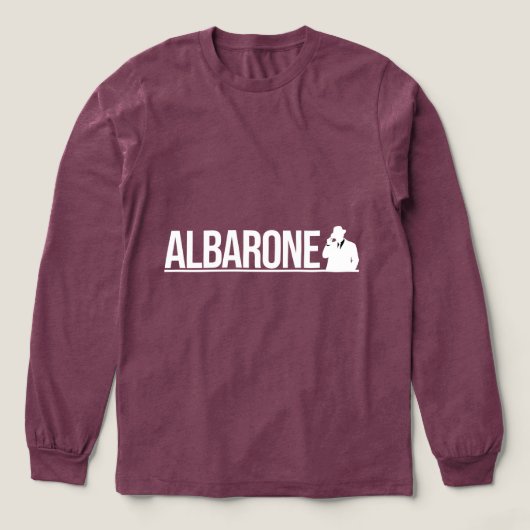 Albarone Gangster Silhouette Grafisch - Wit Tri-Blend Shirt (Voorkant)