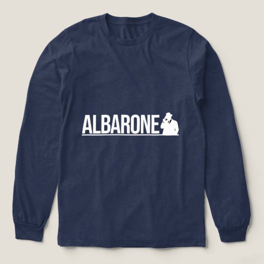 Albarone Gangster Silhouette Graphic - White Tri-Blend Shirt (Voorkant)