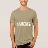 Albarone Gangster Silhouette Graphic - White Tri-Blend Shirt (Voorkant)