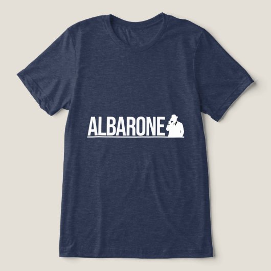 Albarone Gangster Silhouette Graphic - White Tri-Blend Shirt (Design voorkant)