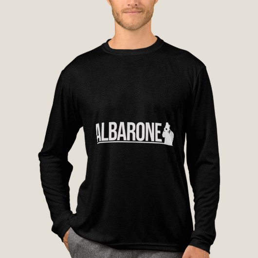 Albarone Gangster Silhouette Graphic - White Tri-Blend Shirt (Voorkant volledig)