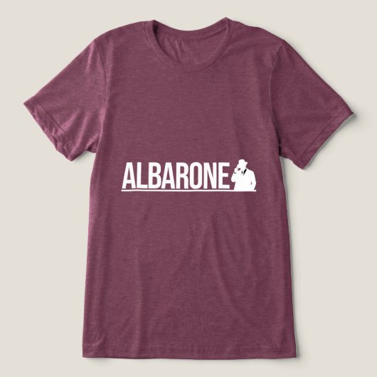 Albarone Gangster Silhouette Graphic - White Tri-Blend Shirt (Design voorkant)
