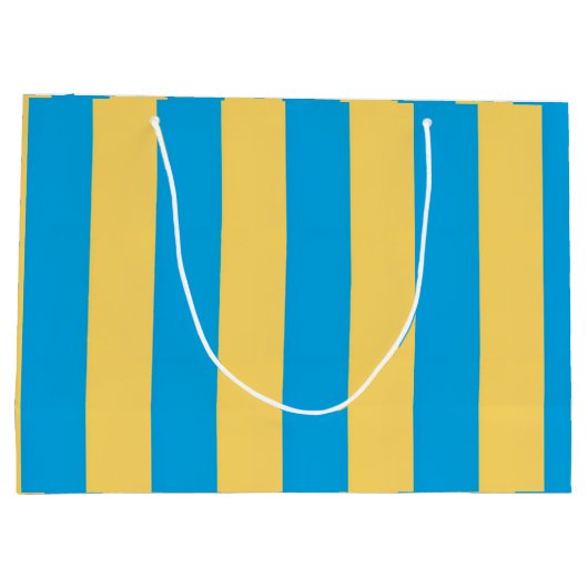 Albatros blauw en geel gestreept groot cadeauzakje (Achterkant)