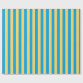 Albatros blauw en geel gestreept inpakpapier (Vlak)