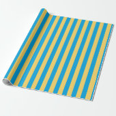 Albatros blauw en geel gestreept inpakpapier (Uitgerold)
