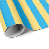 Albatros blauw en geel gestreept inpakpapier (Rol Hoek)