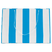 Albatros blauw en wit gestreept groot cadeauzakje (Voorkant)