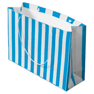 Albatros blauw en wit gestreept groot cadeauzakje