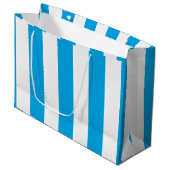 Albatros blauw en wit gestreept groot cadeauzakje (Voorkant Gekanteld)