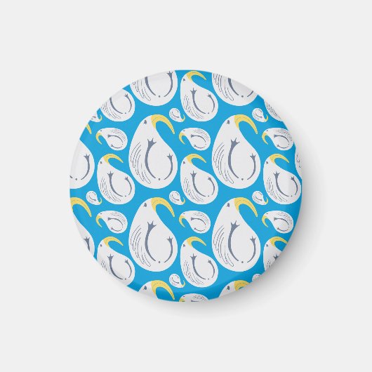 Albatros blauw en wit magneet (Voorkant)