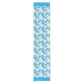 Albatros Blauw en Wit Partij Korte Tafelloper (Voorkant)