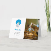 Albatros Blauw en Witte Feest Bedankkaart (Voorkant)