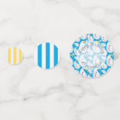 Albatros Blauw Geel Wit Strepen Confetti (Voorkanten)
