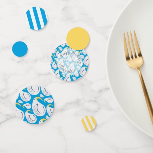 Albatros Blauw Geel Wit Strepen Confetti (Groep)
