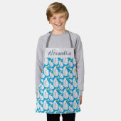 Albatros Blauw, Wit, Grijs, Geel Naam Kinderen Schort (Gedragen)