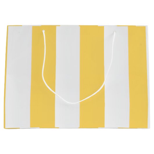 Albatros geel en wit gestreept groot cadeauzakje (Voorkant)
