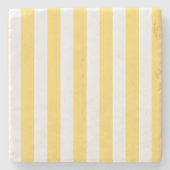 Albatros geel en wit gestreept stenen onderzetter (Voorkant)