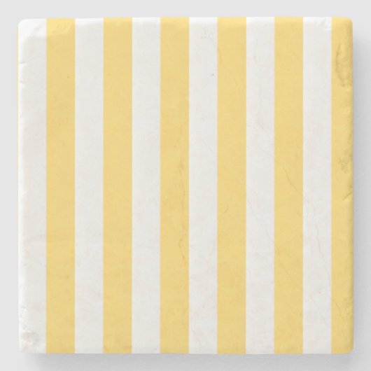 Albatros geel en wit gestreept stenen onderzetter (Voorkant)
