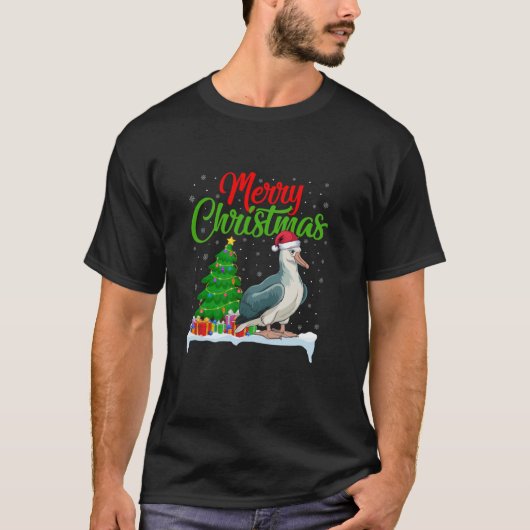 Albatros Kerstboom Lichten Grappige Kerstmis Albat T-shirt (Voorkant)
