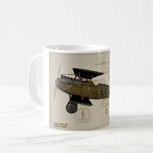 Albatros Lt. Von Hipple WWI Coffee Mok (Voorkant links)