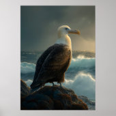 Albatros over stormachtige Zeeen Poster (Voorkant)