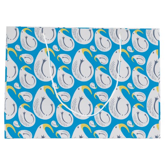 Albatros wit, blauw, geel, grijs, groot cadeauzakje (Achterkant)