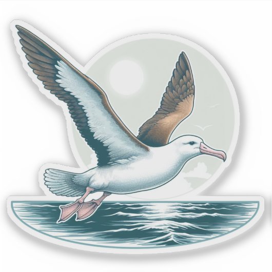 Albatross bird Custom-Cut Vinyl Sticker (Voorkant)