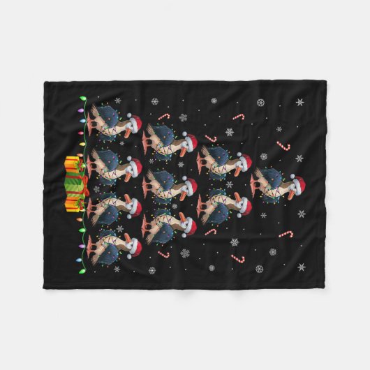 Albatross Santa Hat Xmas Lights Mannen Vrouwen Ker Fleece Deken (Voorkant (Horizontaal))