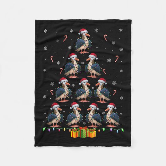 Albatross Santa Hat Xmas Lights Mannen Vrouwen Ker Fleece Deken (Voorkant)