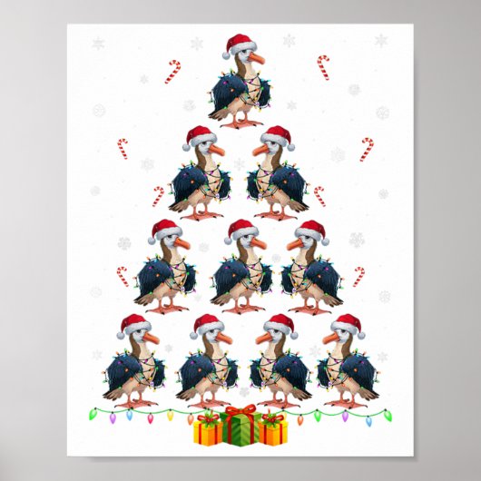 Albatross Santa Hat Xmas Lights Mannen Vrouwen Ker Poster (Voorkant)